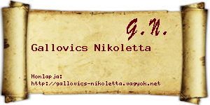 Gallovics Nikoletta névjegykártya